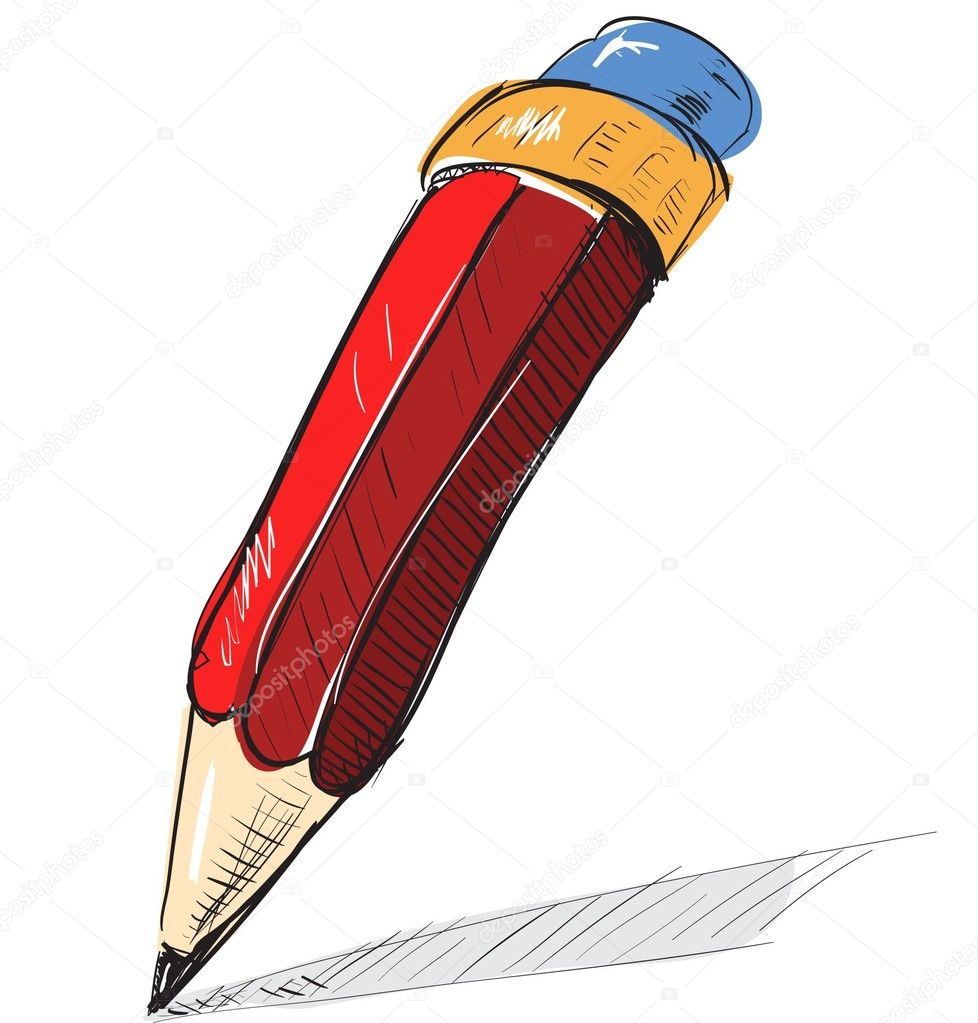 Cartoon red pencil