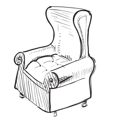 Old leather armchair clipart