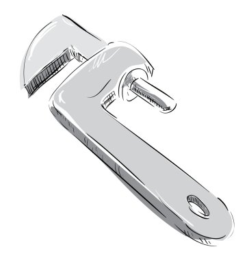 Adjustable spanner clipart