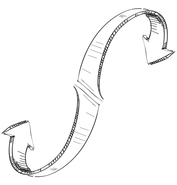 Deux flèches concentriques — Image vectorielle