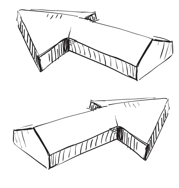 Twee driedimensionale pijlen — Stockvector