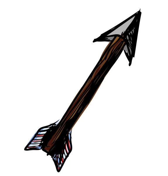 Icono de flecha de madera — Vector de stock