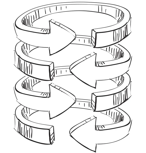 Закругленные спиральные стрелки — стоковый вектор