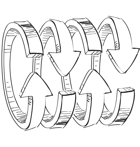Flèches spirales arrondies — Image vectorielle