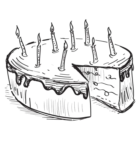 Gâteau d'anniversaire avec des bougies. — Image vectorielle