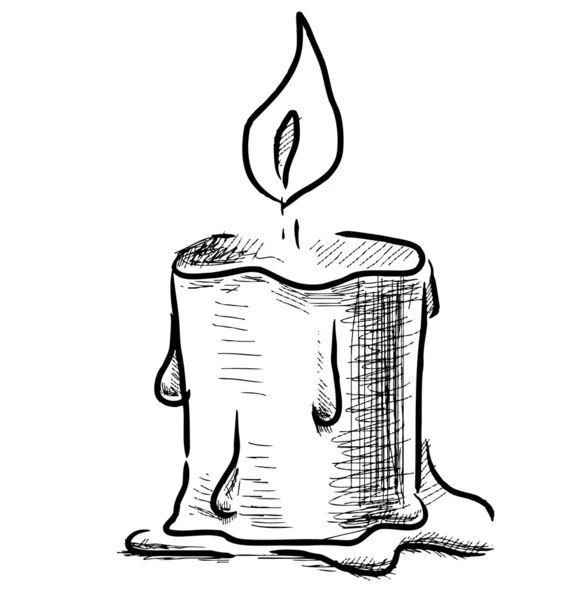Κερί με τη φωτιά — Διανυσματικό Αρχείο
