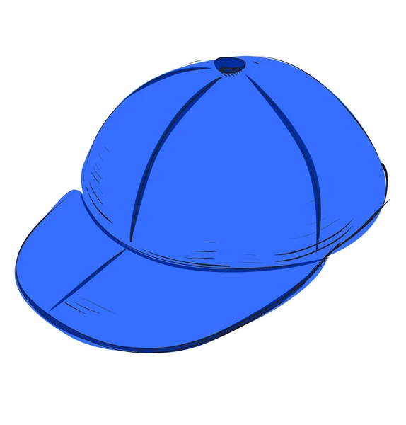 Çocuk şapkası simgesi mavi renkli — Stok Vektör