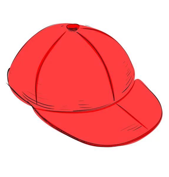 Çocuk şapkası simgesi kırmızı renkli — Stok Vektör