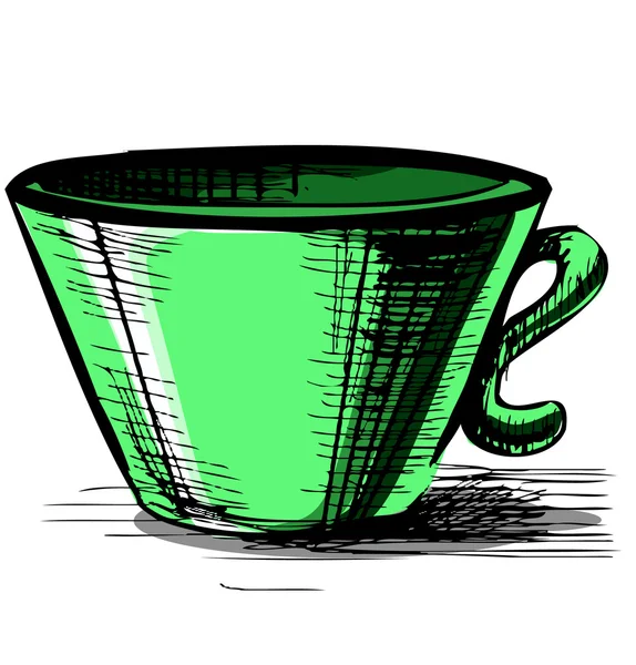 Cup in groene kleur — Stockvector