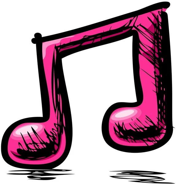 Nota de música rosa dupla — Vetor de Stock