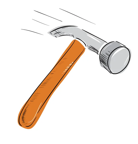 Icono de martillo de dibujos animados — Vector de stock