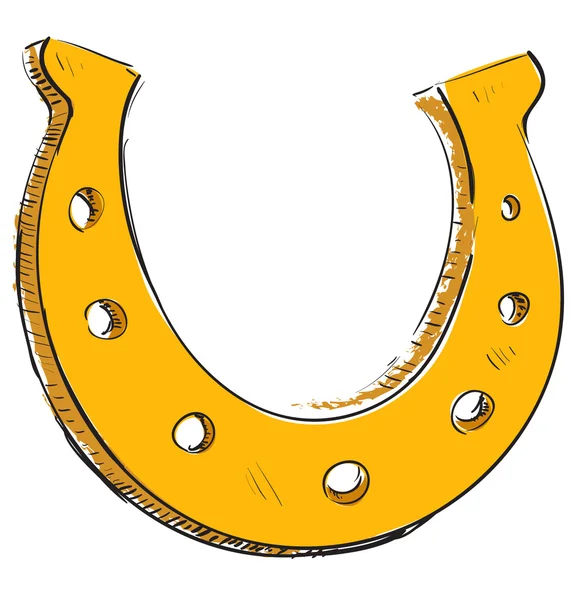 Lucky horseshoe colorful cartoon icon — Stock Vector