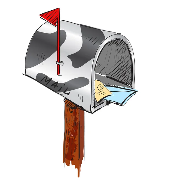 Drôle de couleur boîte aux lettres icône de dessin animé — Image vectorielle