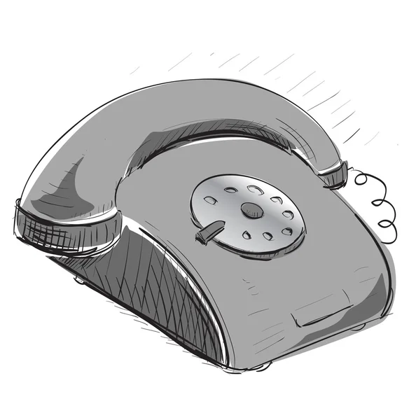 Винтажный серый телефон — стоковый вектор