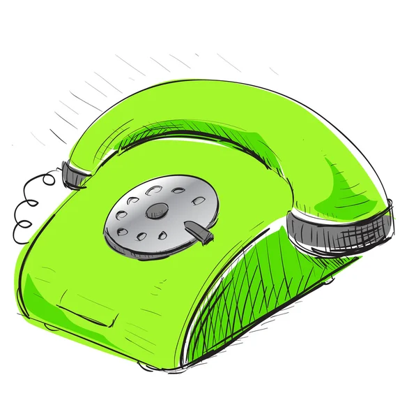 Vintage πράσινο τηλέφωνο — Διανυσματικό Αρχείο