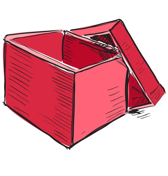 Offene Schachtel in roter Farbe — Stockvektor