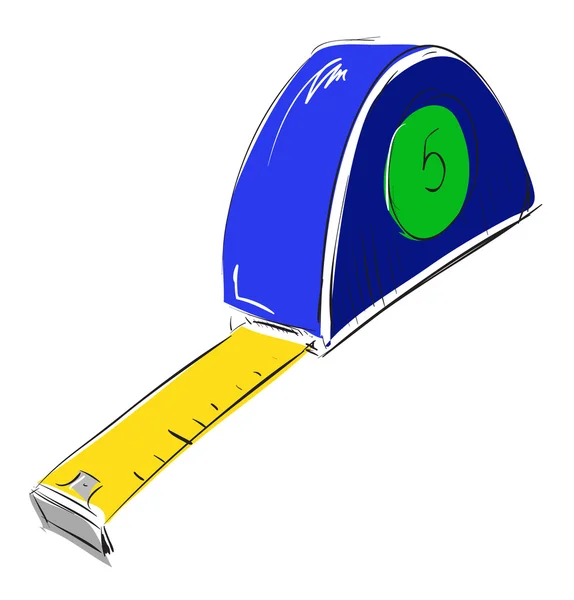 Icono del medidor de cinta en color azul — Vector de stock