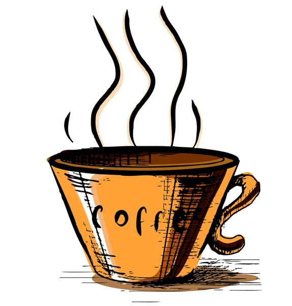 Xícara de café com vapor — Vetor de Stock