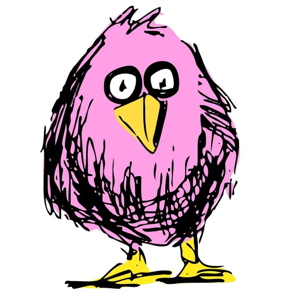 Roze vogel — Stockvector