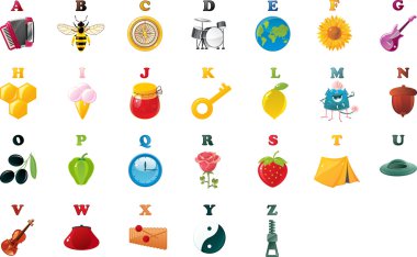 English alphabet clipart