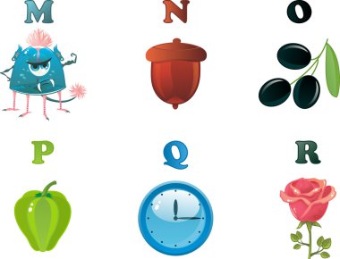 English alphabet clipart