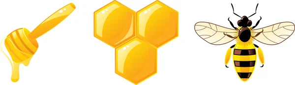 Iconos de miel — Vector de stock