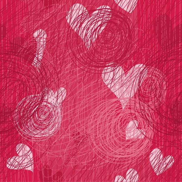 Dikişsiz kalp doodle desen — Stok Vektör
