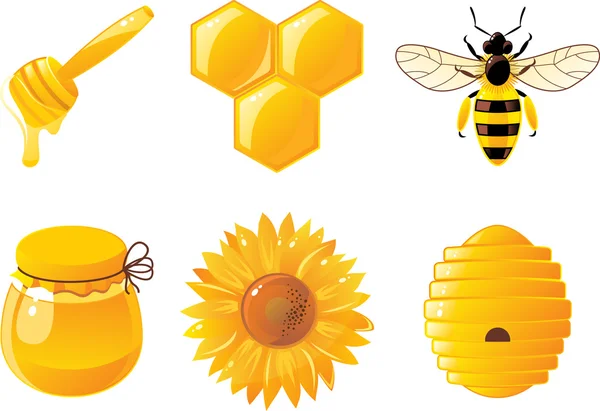 Ícones de mel —  Vetores de Stock