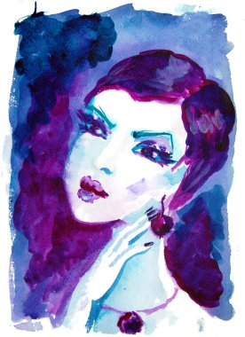 Watercolour portrait clipart