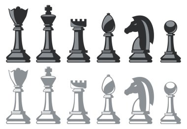 Black and white chess clipart