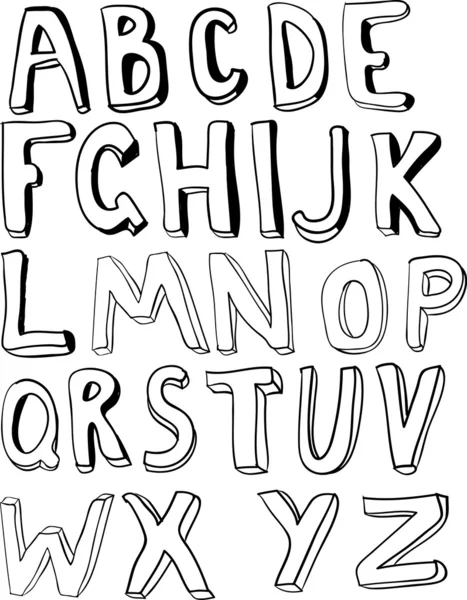 İngilizce alfabe doodle — Stok Vektör