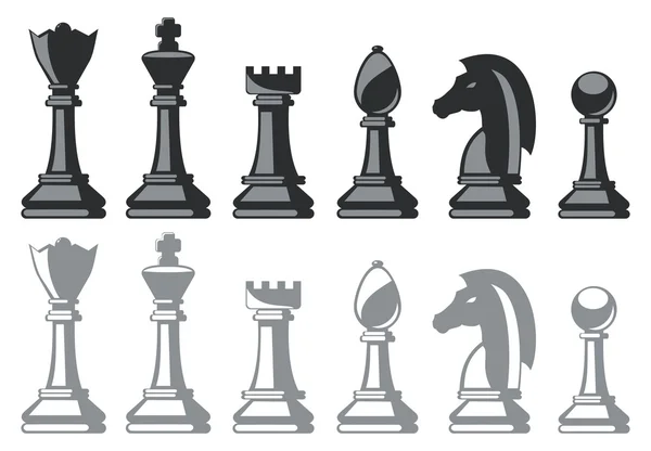 흑백 의 체스 — 스톡 벡터