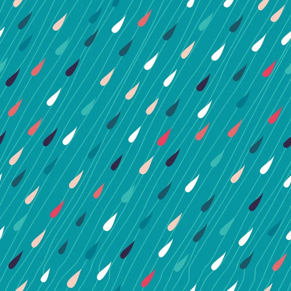 カラフルな雨のシームレスな背景 — ストックベクタ