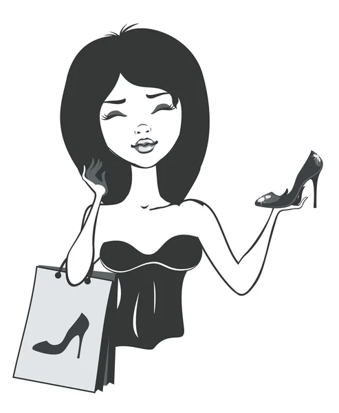 Schoen winkelen meisje — Stockfoto