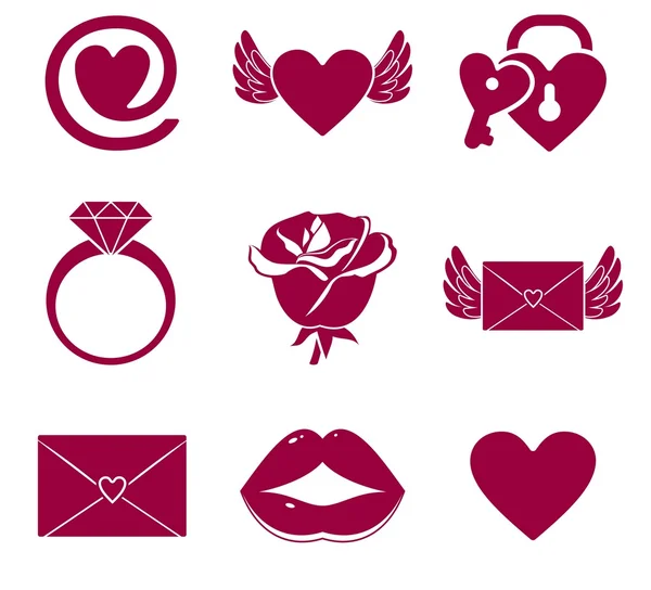 Valentine love pictogrammen — Stockfoto