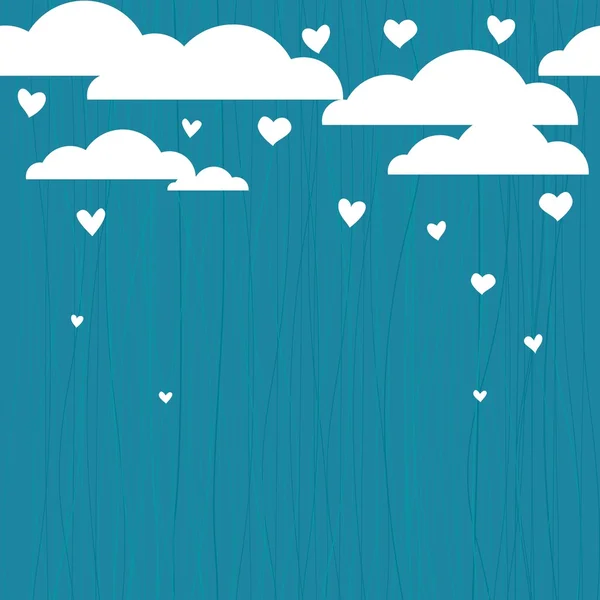 Sömlös moln med hjärtat regn — Stockfoto