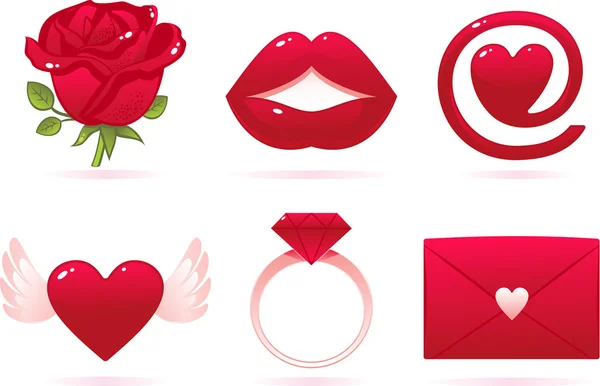 San Valentín amor iconos —  Fotos de Stock