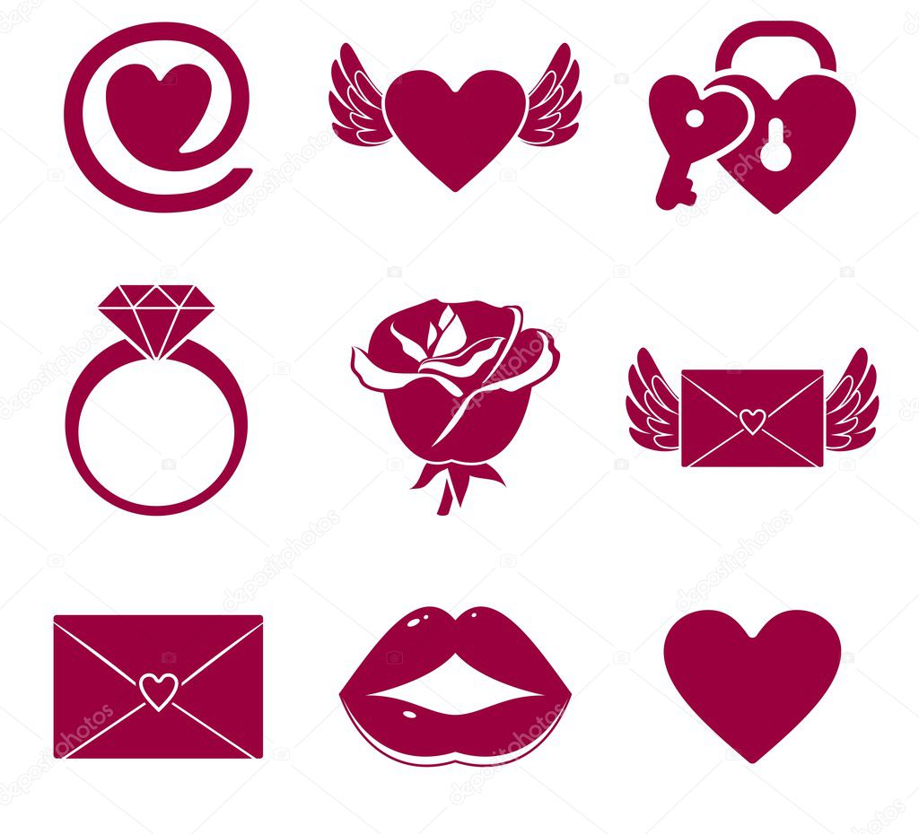 Valentine love icons
