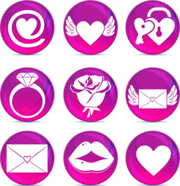 Valentine love icons clipart