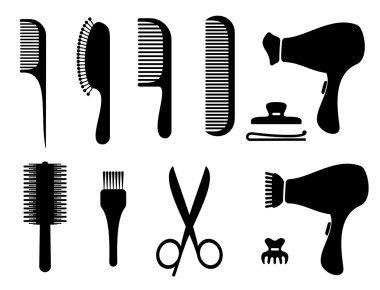 Hair style icons clipart