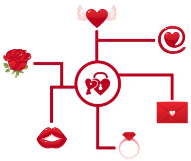 Valentine love icons clipart