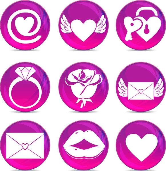 San Valentino amore icone — Vettoriale Stock