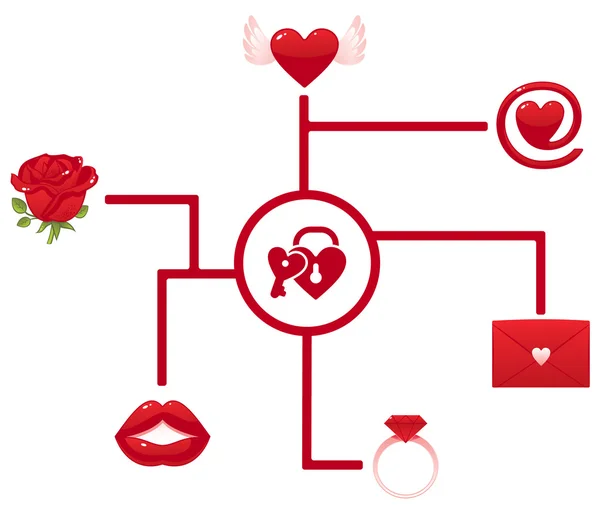 Valentinstag als Ikone der Liebe — Stockvektor