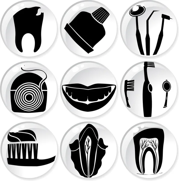 Tänder tand ikoner — Stock vektor