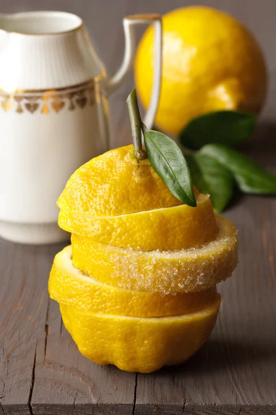 Lemon with sugar. — Stock Photo, Image