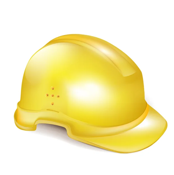 Sombrero de construcción duro amarillo único — Vector de stock