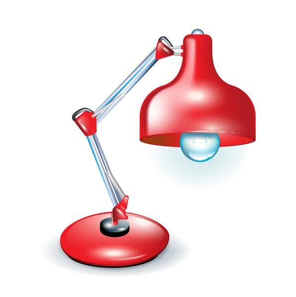 Röd skrivbords lampa — Stock vektor