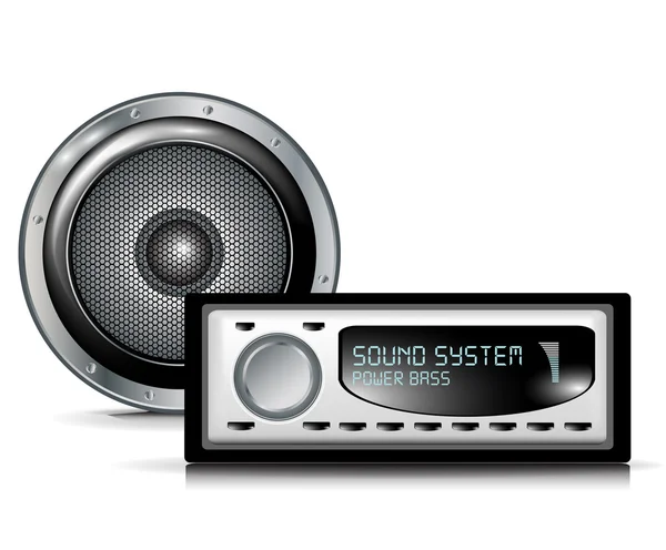 Speaker and car audio player — Stock Vector