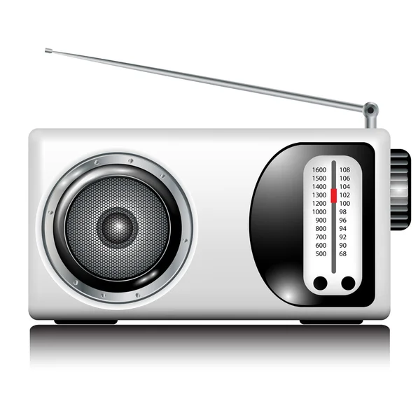 Retro beyaz radyo — Stok Vektör