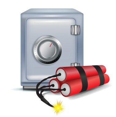 Money safe and dynamite clipart